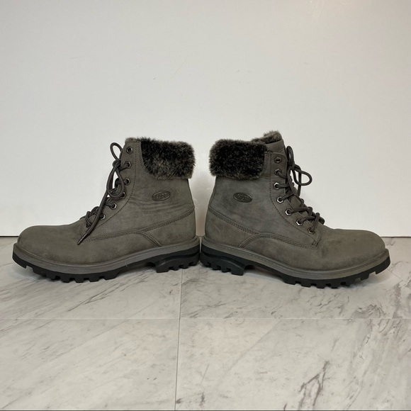 Lugz Empire Hi Faux Fur Gray Lace Up Boot 7.5 - Picture 5 of 12